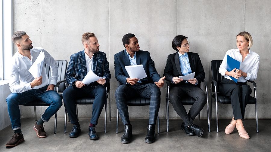 Workplace scene illustrating gender discrimination and unequal treatment in employment
