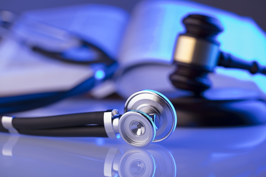 Prenatal Malpractice Concept with Pregnant Woman and Doctor