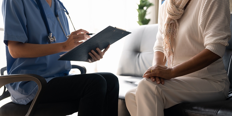 Elderly patient experiencing neglect or abuse in nursing home setting