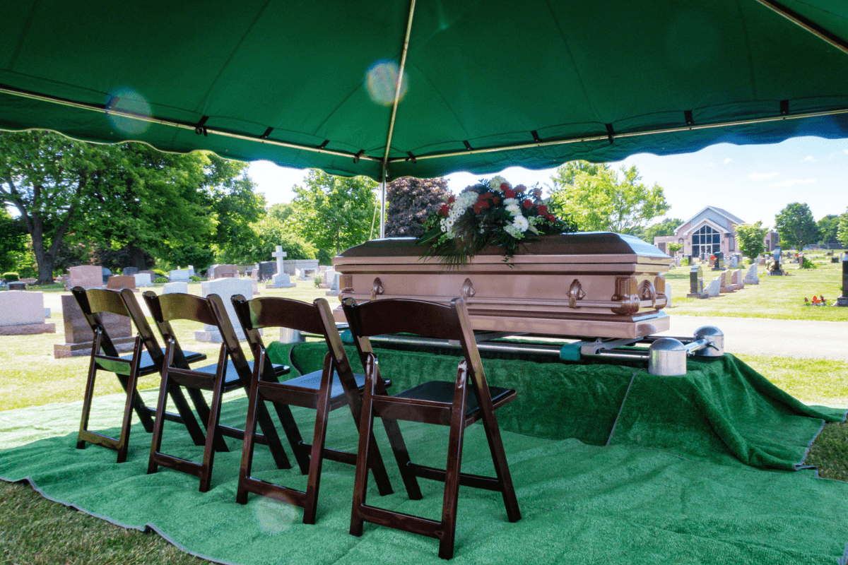 wrongful death scene in a graveyard